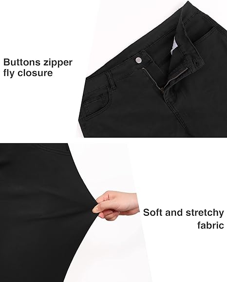 Womens Plus Size Skinny Tapered Pants Comfy Stretch High Waist Ankle Jean