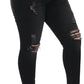Womens Plus Size Skinny Jeans Stretchy High Waisted Ankle Jean