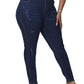 Womens Plus Size Skinny Jeans Stretchy High Waisted Ankle Jean