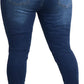 Womens Plus Size Skinny Jeans Stretchy High Waisted Ankle Jean