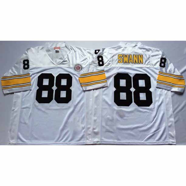 P.Steelers #88 Lynn Swann White Mitchell & Ness Authentic Super Bowl Stitched American Football Jerseys