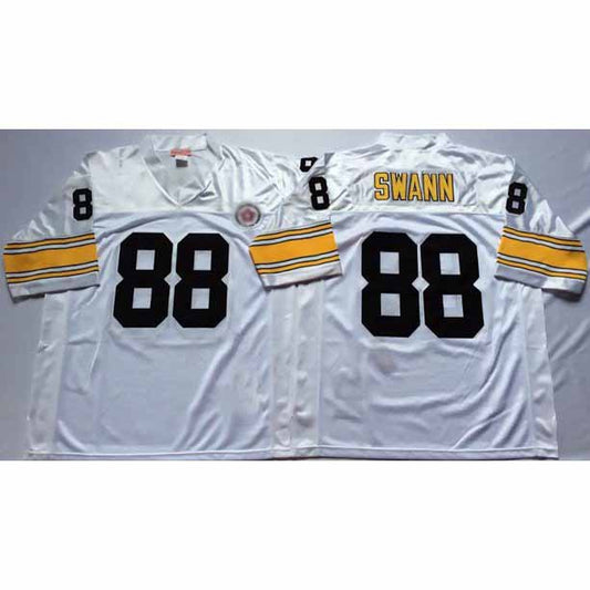 P.Steelers #88 Lynn Swann White Mitchell & Ness Authentic Super Bowl Stitched American Football Jerseys