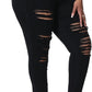 Womens Plus Size Skinny Jeans Stretchy High Waisted Ankle Jean