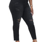 Womens Plus Size Skinny Jeans Stretchy High Waisted Ankle Jean