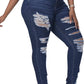 Womens Plus Size Skinny Jeans Stretchy High Waisted Ankle Jean