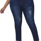 Womens Plus Size Skinny Jeans Stretchy High Waisted Ankle Jean