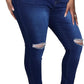 Womens Plus Size Skinny Jeans Stretchy High Waisted Ankle Jean