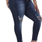 Womens Plus Size Skinny Jeans Stretchy High Waisted Ankle Jean
