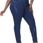 Womens Plus Size Skinny Jeans Stretchy High Waisted Ankle Jean