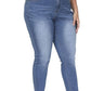 Womens Plus Size Skinny Jeans Stretchy High Waisted Ankle Jean