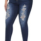 Womens Plus Size Skinny Jeans Stretchy High Waisted Ankle Jean