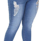 Womens Plus Size Skinny Jeans Stretchy High Waisted Ankle Jean