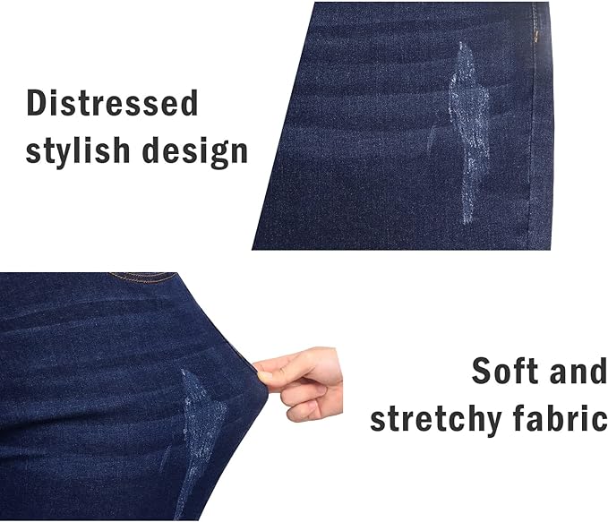 Womens Plus Size Skinny Jeans Stretchy High Waisted Ankle Jean