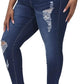 Womens Plus Size Skinny Jeans Stretchy High Waisted Ankle Jean