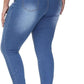 Womens Plus Size Skinny Jeans Stretchy High Waisted Ankle Jean