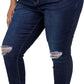 Womens Plus Size Skinny Jeans Stretchy High Waisted Ankle Jean