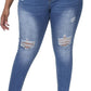Womens Plus Size Skinny Jeans Stretchy High Waisted Ankle Jean