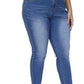 Womens Plus Size Skinny Jeans Stretchy High Waisted Ankle Jean