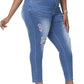 Womens Plus Size Skinny Jeans Stretchy High Waisted Ankle Jean