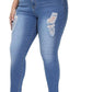 Womens Plus Size Skinny Jeans Stretchy High Waisted Ankle Jean