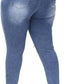 Womens Plus Size Skinny Jeans Stretchy High Waisted Ankle Jean