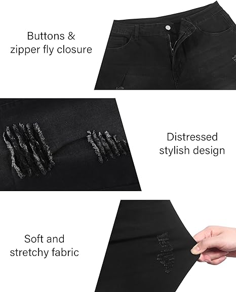 Womens Plus Size Skinny Jeans Stretchy High Waisted Ankle Jean