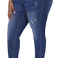 Womens Plus Size Skinny Jeans Stretchy High Waisted Ankle Jean