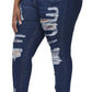 Womens Plus Size Skinny Jeans Stretchy High Waisted Ankle Jean
