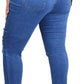 Womens Plus Size Skinny Jeans Stretchy High Waisted Ankle Jean