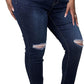 Womens Plus Size Skinny Jeans Stretchy High Waisted Ankle Jean