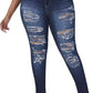 Womens Plus Size Skinny Jeans Stretchy High Waisted Ankle Jean