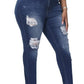 Womens Plus Size Skinny Jeans Stretchy High Waisted Ankle Jean