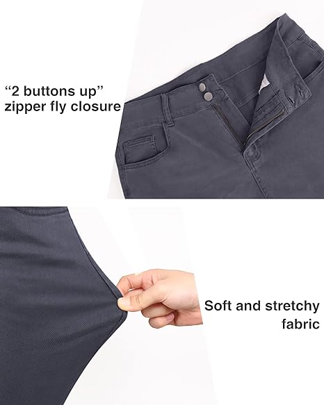 Womens Plus Size Skinny Tapered Pants Comfy Stretch High Waist Ankle Jean