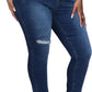 Womens Plus Size Skinny Jeans Stretchy High Waisted Ankle Jean