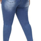 Womens Plus Size Skinny Jeans Stretchy High Waisted Ankle Jean