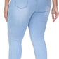 Womens Plus Size Skinny Jeans Stretchy High Waisted Ankle Jean