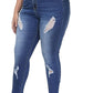 Womens Plus Size Skinny Jeans Stretchy High Waisted Ankle Jean