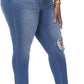 Womens Plus Size Skinny Jeans Stretchy High Waisted Ankle Jean
