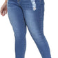 Womens Plus Size Skinny Jeans Stretchy High Waisted Ankle Jean