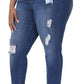 Womens Plus Size Skinny Jeans Stretchy High Waisted Ankle Jean