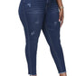 Womens Plus Size Skinny Jeans Stretchy High Waisted Ankle Jean