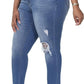 Womens Plus Size Skinny Jeans Stretchy High Waisted Ankle Jean