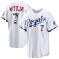 Kansas City Royals #7 Bobby Witt Jr. USA 250 Fourth of July Home Stadium Jersey - White Puhics