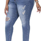 Womens Plus Size Skinny Jeans Stretchy High Waisted Ankle Jean