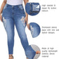 Womens Plus Size Skinny Jeans Stretchy High Waisted Ankle Jean