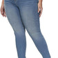 Womens Plus Size Skinny Jeans Stretchy High Waisted Classic Ankle Jean