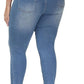 Womens Plus Size Skinny Jeans Stretchy High Waisted Classic Ankle Jean