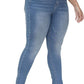 Womens Plus Size Skinny Jeans Stretchy High Waisted Classic Ankle Jean