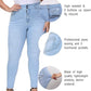 Womens Plus Size Skinny Jeans Stretchy High Waisted Ankle Jean