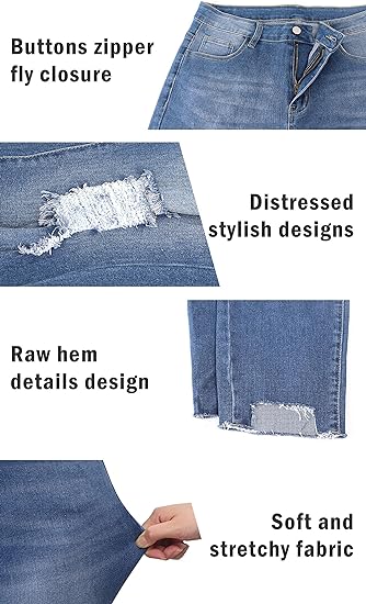 Womens Plus Size Skinny Jeans Stretchy High Waisted Ankle Jean